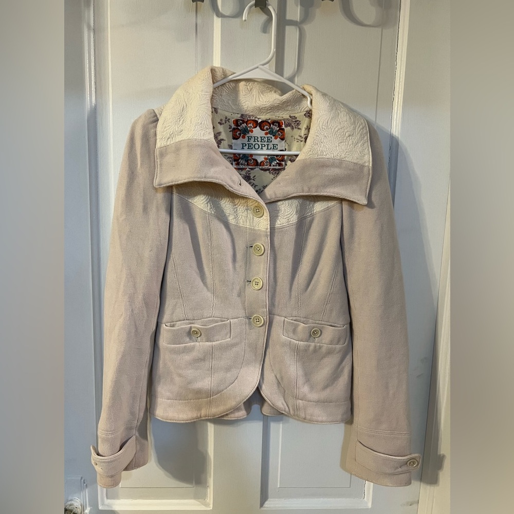 FREEPEOPLE SOFT COAT WITH FLORAL PRINT